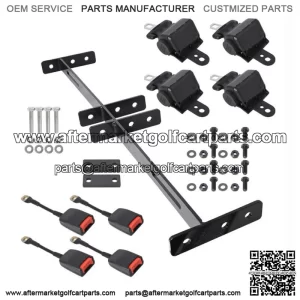 4 Golf Cart Seat Belts and Bracket Kit Fit For EZGO Yamaha Club Car