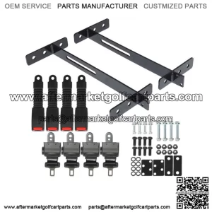 For EZGO Yamaha Club Car 4 Golf Cart Seat Belts And Bracket Kit