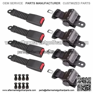 New 4 Sets Golf Cart Seat Belts Lap Set Fit For EZGO/Yamaha/Club Car