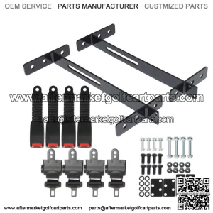 New Golf Cart Seat Belts (4) & Bracket Kit For EZGO Yamaha NEW