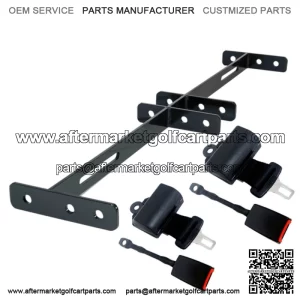Golf Cart 2 Passenger Extended Size Seat Belt Kit Universal Fit