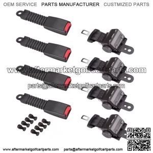Golf Cart Lap Seat Belt Kit - Set of 4 For EZ-GO & Yamaha
