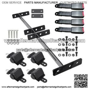 4 Pcs Golf Cart Seat Belts & Bracket Kit for EZGO Yamaha Club Car
