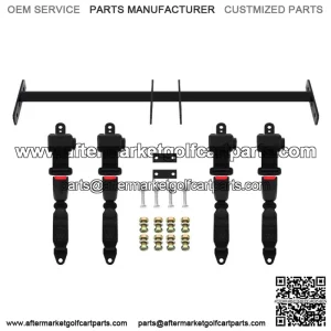 4 Golf Cart Seatbelt w/ Mounting Bracket Set EZGO Club Car Seat Belt
