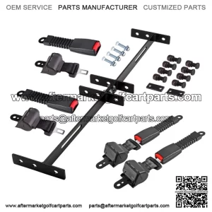 Universal Golf Cart Seat Belt Kit | Front Rear Golf Cart Seat Belt Kit for EZGO