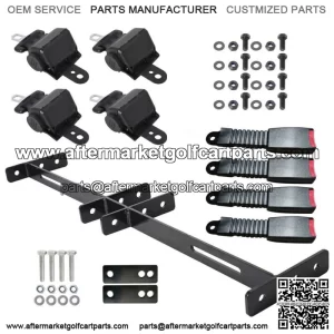 4 Seat Belts and Bracket Kit fit for EZGO Yamaha Club Car Golf Cart