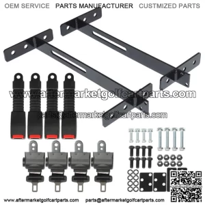 4 Seat Belts and Bracket For EZGO/Yamaha/Golf Club Car passenger