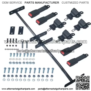 4 Seat Golf Cart Belts and Bracket/ Bar Kit for EZGO Yamaha Club Car