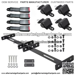 New Golf Cart Seat Belts (4)  & Bracket Kit for EZGO Yamaha