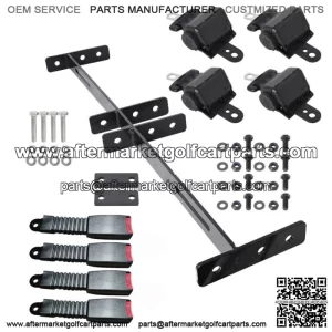 Golf Cart Seat Belts and Bracket Kit 4 For EZGO Yamaha Club Car