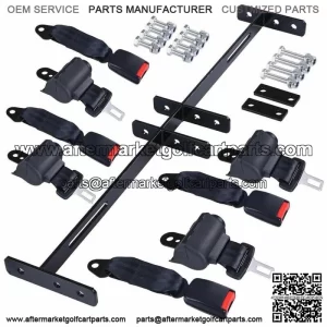 Universal Golf Cart 4 Seat Belts Mounting Bracket Set EZGO Club Car