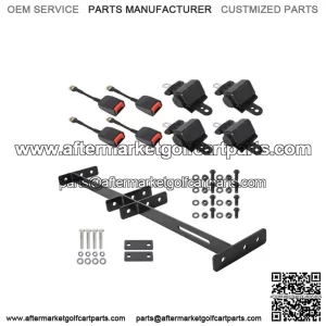 Golf Cart Seat Belts (4) and Bracket Kit For EZGO Yamaha