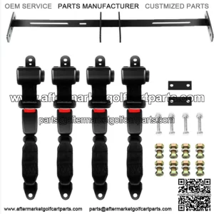 Universal Golf Cart 4 Seat Belt Mounting Bracket Kit Set Club Car