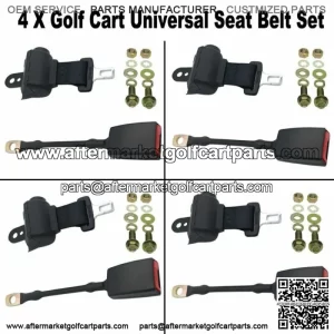 Universal Golf Cart Seat Belt Kit with 4 Belts- Club Car EZGO Yamaha