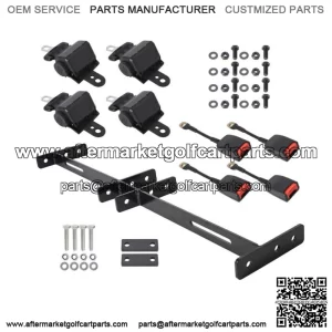Fit For EZGO Yamaha Club Car 4 Golf Cart Seat Belts and Bracket Kit
