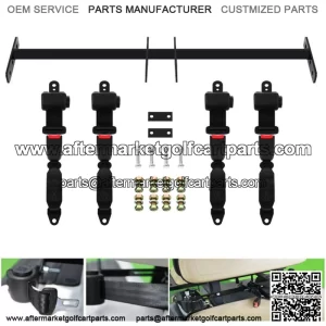 4pcs Universal Golf Cart Seat Belts Mounting Bracket Kit Club Car