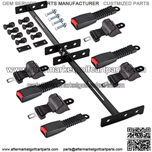 Universal Golf Cart Seat Belts of 4 Retractable Belts 42" with Bracket Street-Legal Upgrades Fits Most Golf Carts Front/Rear Seat