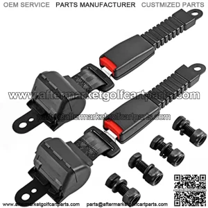 Golf Cart Seat Belts Kit Universal Retractable Golf Cart Belt Kit Front Rear for EZGO, Yamaha, Club Car, Go Kart, UTV- 2 pcs