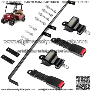 2 Passenger Golf Cart Retractable 42" Seat Belts with Belt Bracket Kit for Yamaha Club Car DS Precedent EZGO TXT RXV