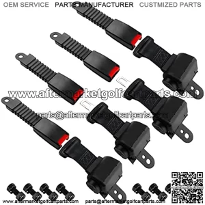 Golf Carts Seat Belts 4 Set Universal Fit Retractable 47" for EZGO TXT RXV Yamaha Club Car DS