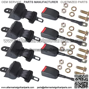 Golf Cart Seat Belts Kit Universal Retractable for Golf Carts Compatible with E-ZGO TXT&RXV, and Club Car DS 42" Seat Belts kit (Set of 4)