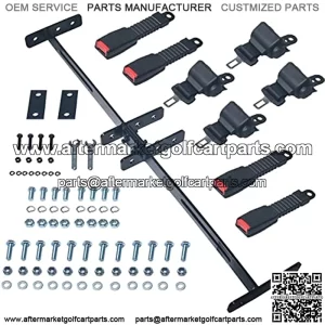 Golf Cart 4 Passenger Retractable 42" Seat Belts with Bracket Kit for EZGO Yamaha TXT Club Car