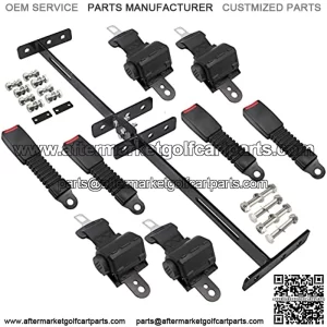 Golf Crats Universal Retractable Belts 42" with Belts Bracket Kits 35" x 6.9" Fits Club Car Yamaha EZGO