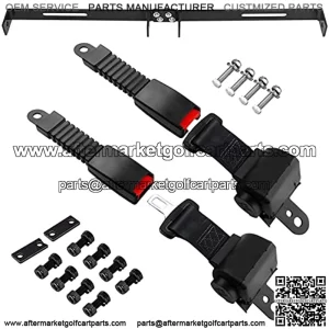 Golf Cart Seat Belt 4 Retractable Belts Length Upto 47" and 35 x 6.9 Inch Belts Bracket Kit Fits EZGO TXT Yamaha Club Car DS (NOT FIT 2 Passenger Club Car Precedent Yamaha G29 Drive EZGO RXV)