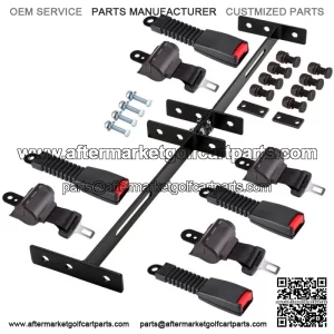 Golf Cart Seat Belts Bracket Kit for EZGO Club Car Yamaha 4 Seater Cart, Black
