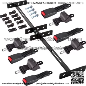 Retractable Golf Cart Seat Belts Bracket Kit for Yamaha, EZGO, Club Car