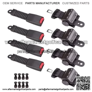 Set of 4 42" Retractable Golf Cart Seat Belts Lap For EZGO/Yamaha/Club Car