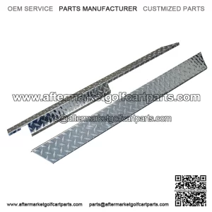 Golf Cart Rocker Panels - Polished Aluminum Diamond Plate
