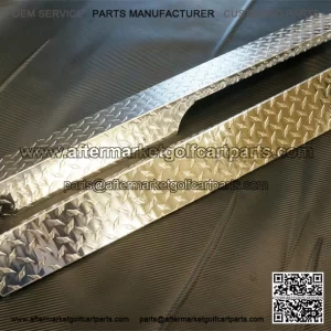 Precedent Golf Cart Rocker Panels - Polished Aluminum Diamond Plate