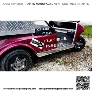 Club Car ds Golf Cart Diamond Plate Rocker Panel Inserts & Kick Plate 3 pc kit
