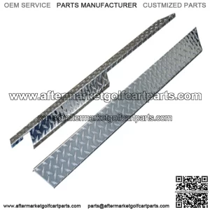 Club Car DS Golf Cart Rocker Panels - Polished Aluminum Diamond Plate
