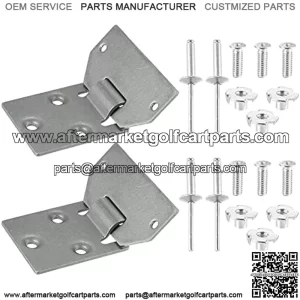 2 Set Golf Cart Seat Hinge Bottom and Plate for EZGO TXT Medalist Shuttle MPT Work Horse Gas and Electric Models 1994-Up Replace 71610-G01 71609-G01