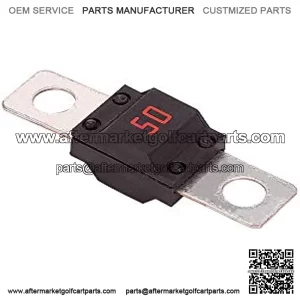 498 Series 50 Amp DC Fuse for EZGO 36 Volt Powerwise Charger, Used on EZGO TXT, Medalist, MPT-800 Electric Golf Cart, Part# 0498050 28106G01 28106-G01