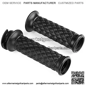 7/8 Inch Motorcycle Universal Rubber Black Handlebar Hand Grip Bar End For Cafe Racer Bobber Clubman Custom (Black)