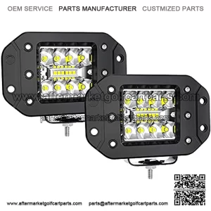Flush Mount Led Work Lights 2PCS 42W LED Light Pods Upgraded Spot Flood Combo Beam Driving Light Backup Light for for Golf Cart Trucks Tractor SUV 4x4 ATV UTV