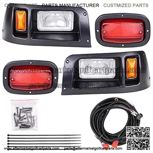 Headlight and LED Red Taillight Kit ABS Plastic Compatible with Club Car DS Models from 1998 Outdoor