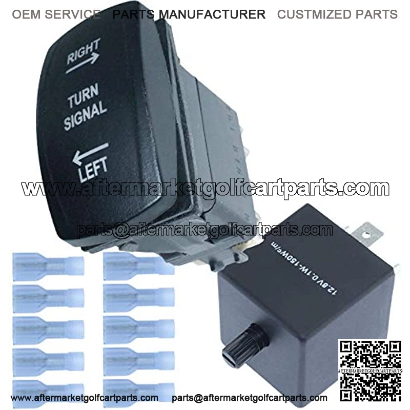 Rocker Turn Signal Switch and LED Flasher Relay Combo Kit (Vertical)