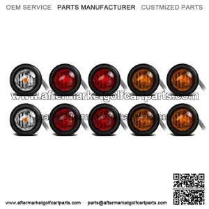 Universal UTV ATV Led Turn Signal Lights Kit Street Legal, 8Pcs Front Rear 3/4" Led Lights & 2Pcs 3/4" Clear White Led Lights interior turn signal indicators / overhead map lights