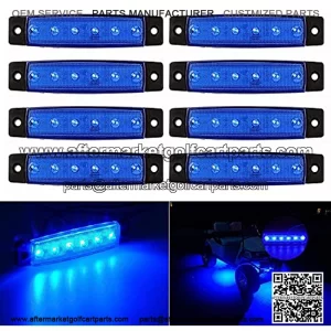 LED Rock Strip Lights Car Underglow Wheel Fender Well Lighting Kits Waterproof for Golf Cart Jeep Offroad Truck Ford RV UTV ATV Snowmobile 8PCS (Blue)