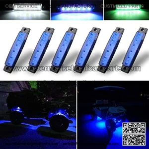 6Pcs Led Rock Lights, Wheel Well Lights, Led Underglow Kit for Golf Cart, Truck, Jeep Wrangler, RZR, Offroad, F150, F250, Snowmobile (Blue)