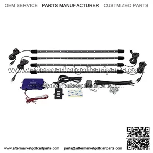 4pc Standard Million Color LED Golf Cart Underglow Accent Neon Lighting Kit for Yamaha - Water Resistant Flexible Tubes - Previous Model