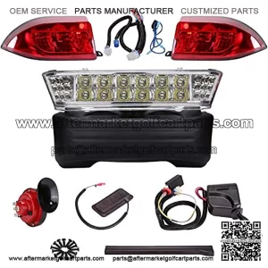 Golf Cart LED Headlight Tail Light Kit for Precedent Carts 2004-2008, With Turn Signals Switch Horn brake pad