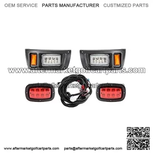 Golf Cart Deluxe LED Light Kit for Club Car DS with RGB Headlight Daytime Running Light Low High Beam Turn Signal Function