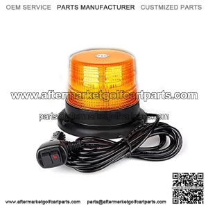 Amber LED Beacon Strobe Light, Forklift Rooftop Warning Flashing Caution Lights w/ Magnetic Base for Construction Vehicles, TowTrucks, Security Patrol, Postal, Golf Carts, UTV ATV, Snow Plows