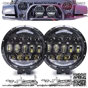 7 Inch 105W Brightness LED Light Bar, Round Spot Light Pods Off Road Driving Lights Fog Bumper Roof Light Compatible with Jeep Offroader Truck Car ATV SUV Construction Camping Hunters