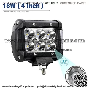 LED Light Bar 2Pack 18W 4Inch Square Led Work Light Spot Pod Light Driving Light Fog Light Offroad Light Waterproof for Jeeps Truck Golf Cart Boat 4WD ATV SUV 12V 24V